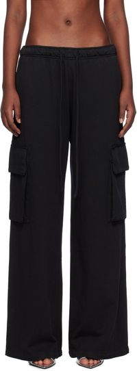 Palm Angels Black Drawstring Cargo Pants