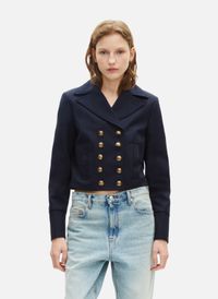 The Kooples - Blouson en laine - Taille 40 - Bleu