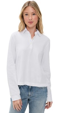 Leset Margo Long Sleeve Polo White XS
