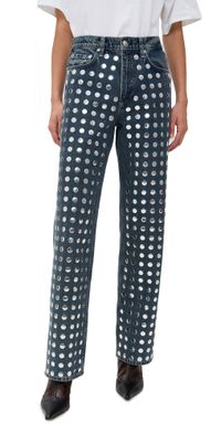 rag & bone Shea High Rise Full Relaxed Straight Jeans Kngst 31