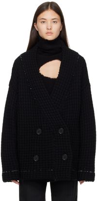 MM6 Maison Margiela Black Double-Breasted Jacket