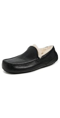 UGG Ascot Leather Slippers Black 13