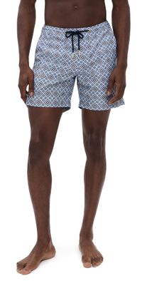 Orlebar Brown Bulldog Drawcord Paisley Season Swim Shorts 6.25 Wave Blue 36