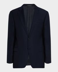 Two-Button Wool Blazer, Navy
