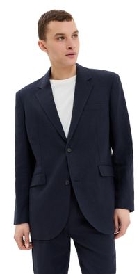 Les Deux James Linen Blazer Dark Navy 52
