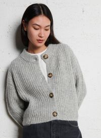 Bellerose - Gilet col rond en laine mélangée - Taille 3 - Gris