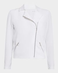 Zip-Front French Terry Moto Jacket