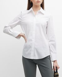 Plus Size Wright Button-Down Cotton-Blend Shirt
