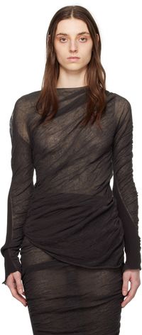 ISSEY MIYAKE Brown Crewneck Sweater