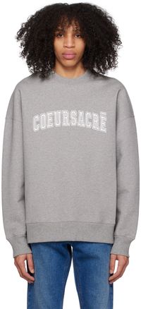 AMI Paris Gray Embroidered Sweatshirt