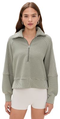 Varley Milano Half Zip Sweatshirt Thyme/Egret L