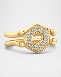 18K Gold Orbital Eclipse Ring with Diamonds