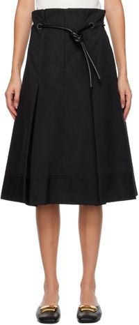 3.1 Phillip Lim Black Origami Midi Skirt