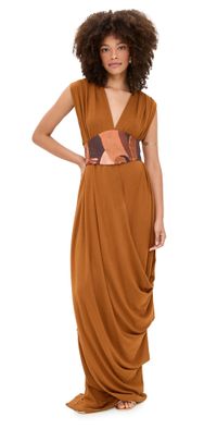 Andrea Iyamah Adi Knit Caftan Dress Camel L/XL