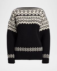 Fair Isle Cashmere Jacquard Boatneck Sweater