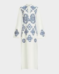 Adalys Geometric Linen-Cotton Tunic Dress