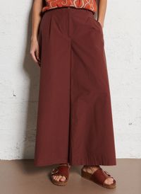 Nice Things - Pantalon large en coton - Taille 42 - Marron