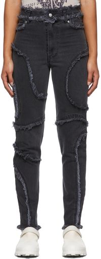Eckhaus Latta Black Shredded El Jeans