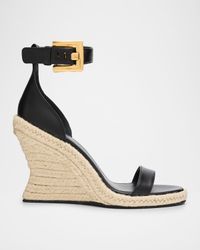 85mm Anthem Leather Espadrille Wedge Sandals