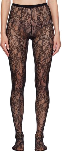 WARDROBE.NYC Black Lace Tights