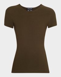 Ottoman Knit Fitted Short-Sleeve T-Shirt