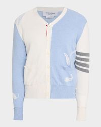 Men's Funmix Feather Jersey Intarsia Cardigan