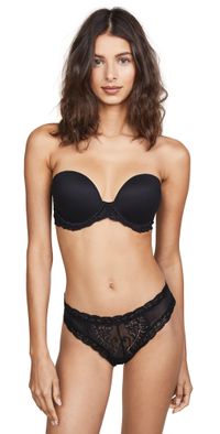 Natori Feathers Strapless Plunge Multi Way Bra Black 32DD