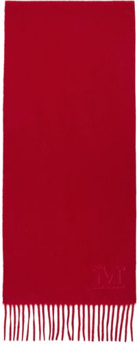 Max Mara Red Cashmere Embroidery Stole Scarf