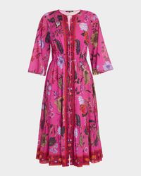 Reese Floral-Print Cotton Midi Dress