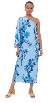 Borgo de Nor Atlantis Crepe Satin Dress Cherry Blossom Blue 8