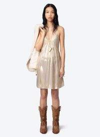 Zadig&voltaire - Robe courte Col V - Taille L - Jaune