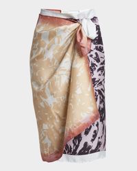 Printed Silk Wrap Skirt