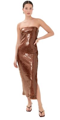 endless rose Sequin Maxi Dress Brown S