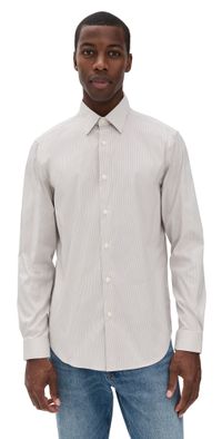 Theory Sylvain Shirt in Exact Stripe Feather Multi S