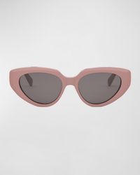 Bold 3 Dots Acetate Cat-Eye Sunglasses