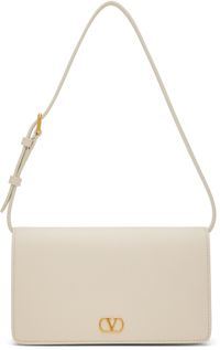 Valentino Garavani Mini sac porté épaule blanc cassé à logo en V