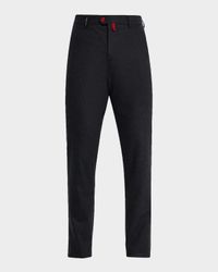 Men's Wool Flannel Slim Flat-Front Pants