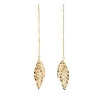 Monsieur Simone - Boucles d'oreilles pendantes feuilles plaqué argent - Taille Unique - Doré