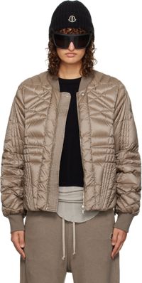 Rick Owens Moncler + Rick Owens Gray Megapenta Flight Bomber Jacket