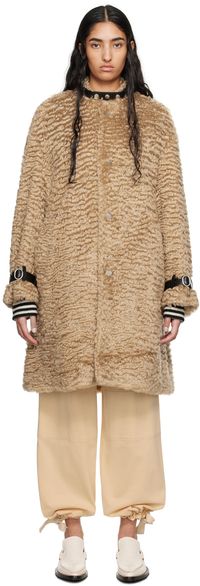 Jil Sander Brown Band Collar Coat