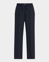 Wool Jacquard Straight-Leg Ankle Joggers