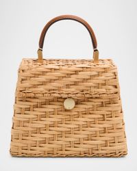 Sybil Flap Rattan Crossbody Bag
