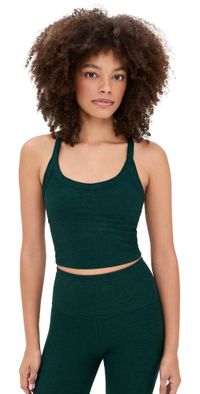 Beyond Yoga Spacedye On The Up Cropped Tank Dark Spruce Green Heather L