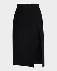 Ezra Thigh-Slit Crepe Skirt