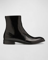 Men's Leather Zip Ankle Boots