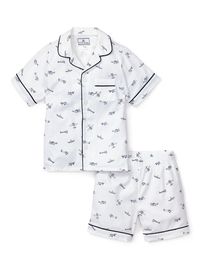 Little Boy's & Boy's Par Avion Pajama Set - White - Size 14