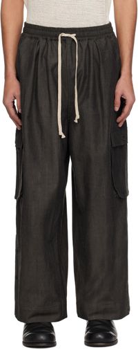 Jan-Jan Van Essche Gray O-Project Brushed LT Canvas Easy Cargo Pants
