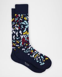 Men's Jacaranda Abstract Print Crew Socks