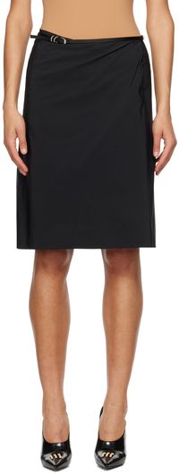 Givenchy Jupe midi noire à ceinture à ferrures Voyou