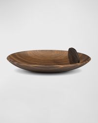 Kelly Behun Leaf Smoked Oak Oval Bowl